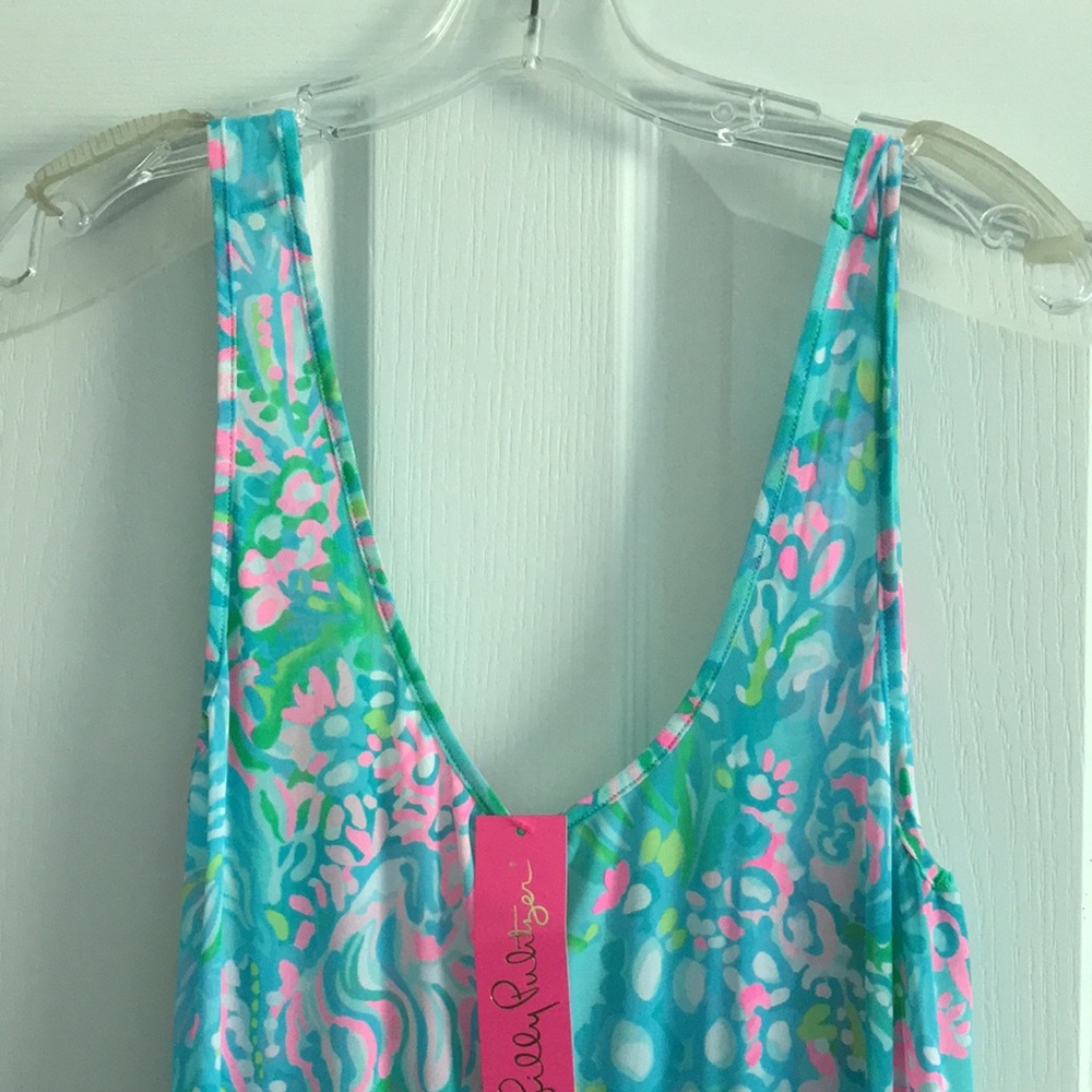 NWT Lilly Pulitzer XL Camellia Coverup in Aqua blue vista - Picture 5 of 10
